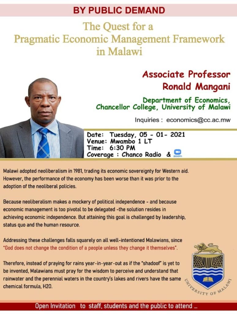 Ronald Mangani lecture in January 2021