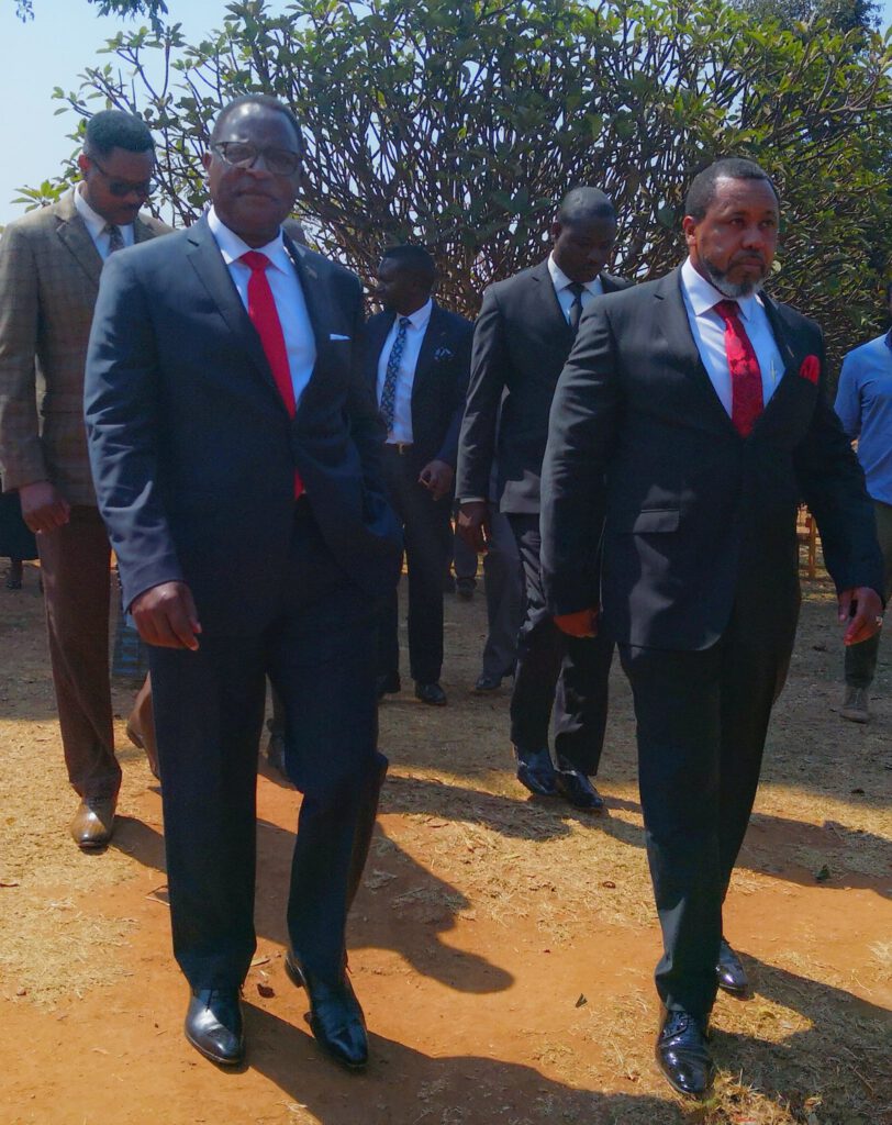 Lazarus Chakwera Outside Court With Chilima