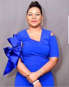 Mary Bushiri Blue Dress