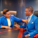 Mary Bushiri Blue Outfit With Husband