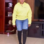 Mary Bushiri Wearing Black Boots