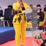 Mary Bushiri Wearing Yellow Black Outfit