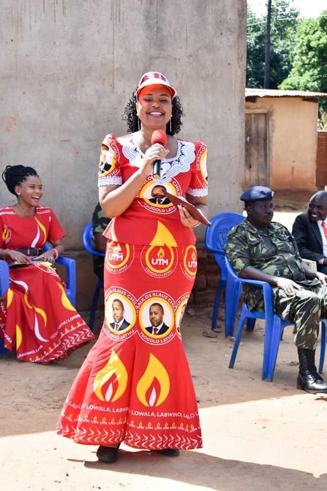 Mary Chilima Wearing Utm Dress