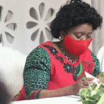 Monica Chakwera Wearing Red Mask