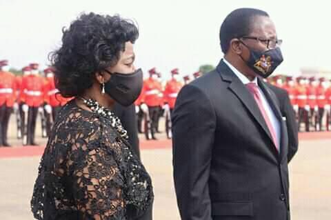 Monica Chakwera With Husband Wearing Black