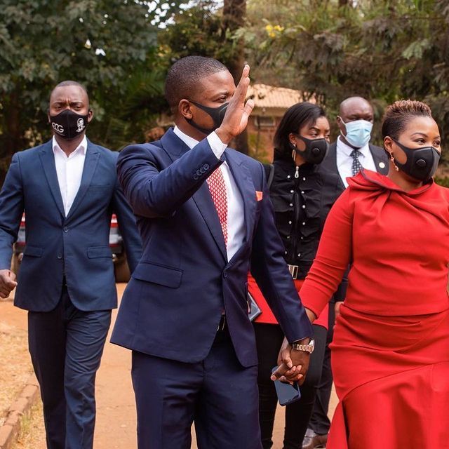 Shepherd Bushiri Waving At Crowd During Court