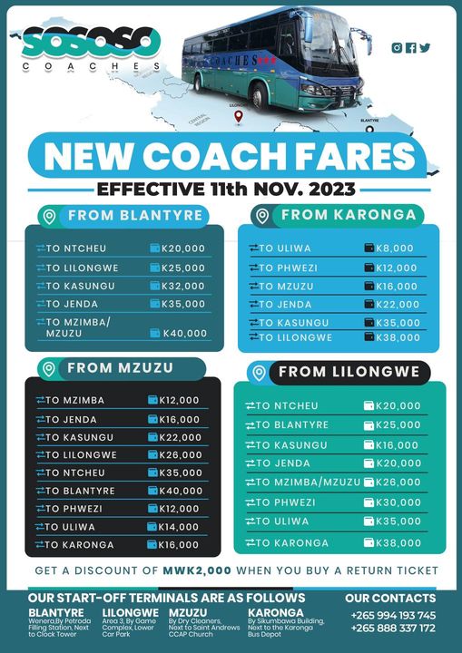 Sososo Coach Fares Sososo Coach Fares
