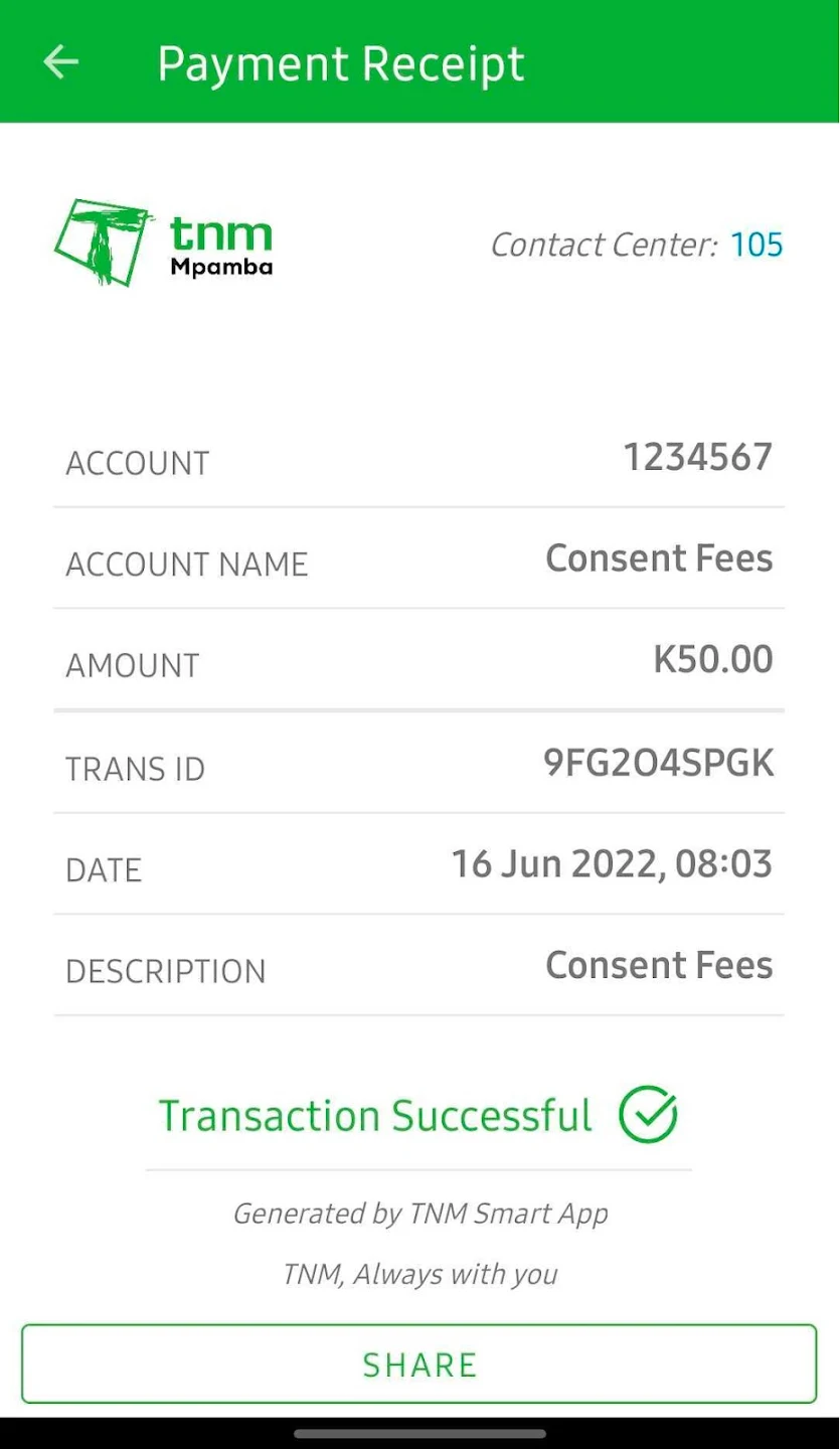 Payment Receipt