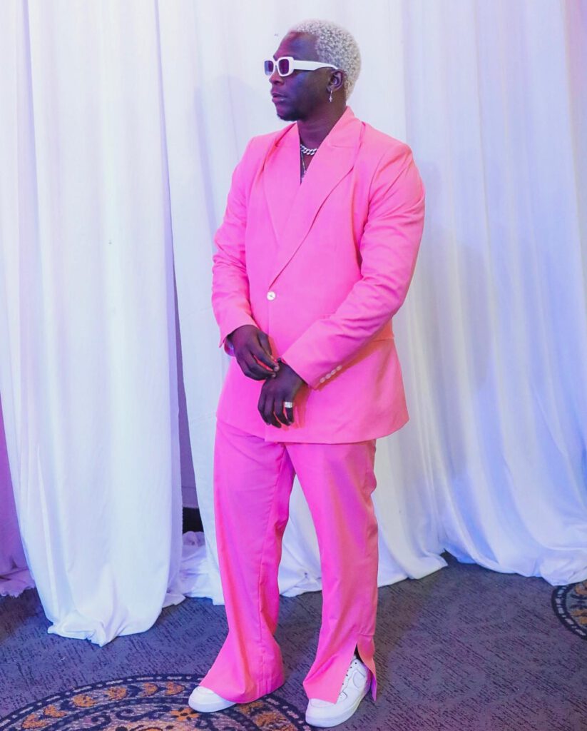 Wearing Pink Suit